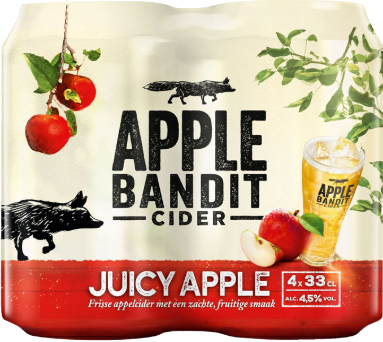 Apple Bandit Juicy Apple set met 4 blikjes van 33cl
